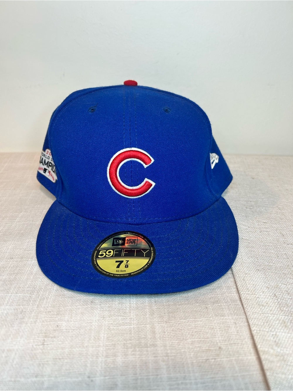 NWT New era Chicago Cubs 7 7/8 Royal Blue 2016 World Series Champions Fitted Cap - Picture 3 of 6